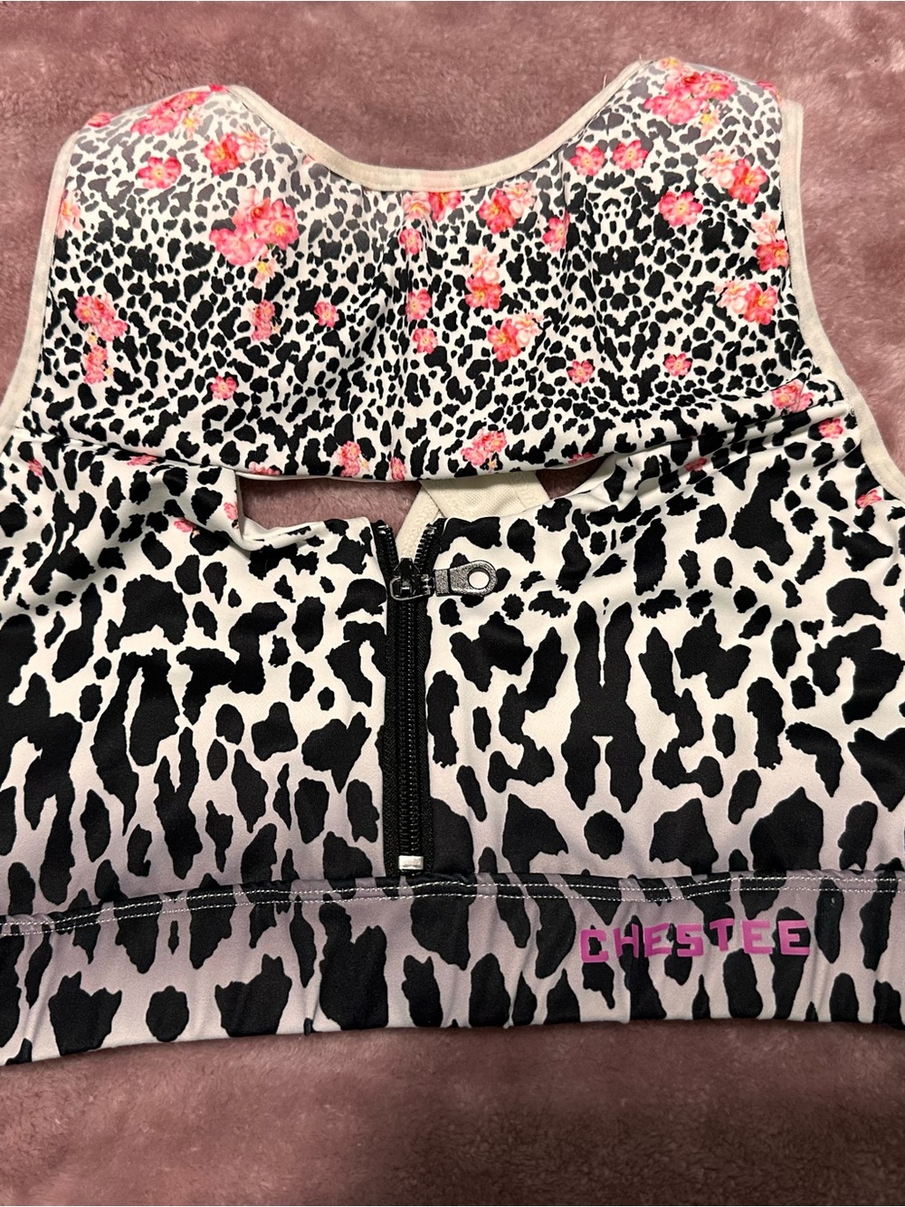 The Chestee & Dunicorn collab leopard Sports Bra